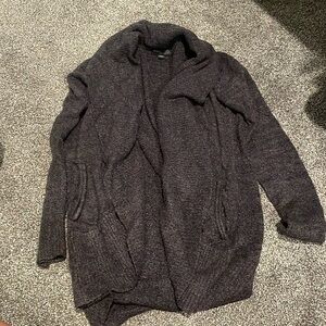 Barefoot Dreams CozyChic Lite circle/cocoon cardigan dark grey